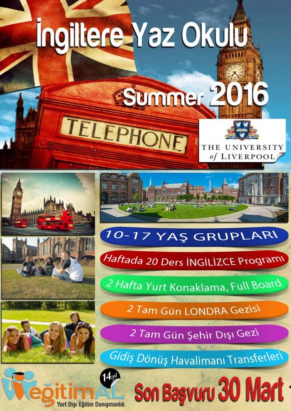 İNGİLTERE YAZ OKULU 2016