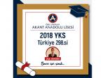 2018 YKS TÜRKİYE 298.si AKANT ANADOLU LİSESİNDEN